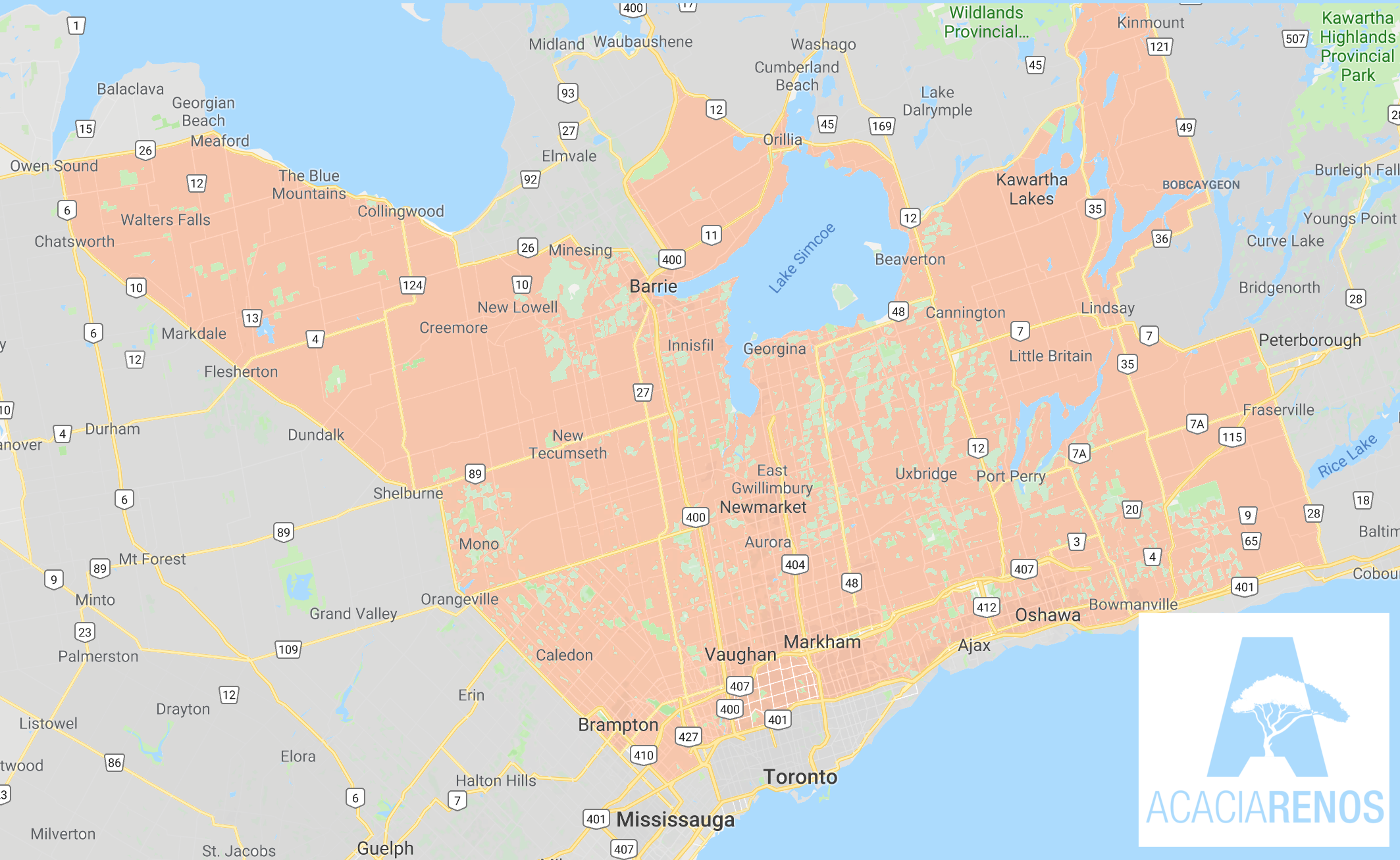 Map GTA and Surrounding Areas_Acacia Service Area